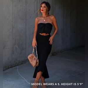 Fore Libby Strapless Cutout Ruffle Midi Dress Small